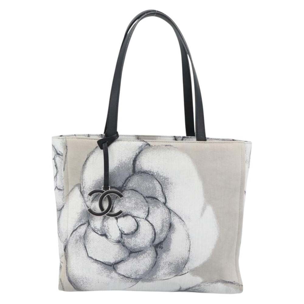 Chanel Canvas Camelia Tote White